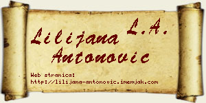 Lilijana Antonović vizit kartica